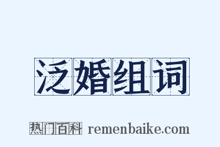泛婚组词是什么意思的图片